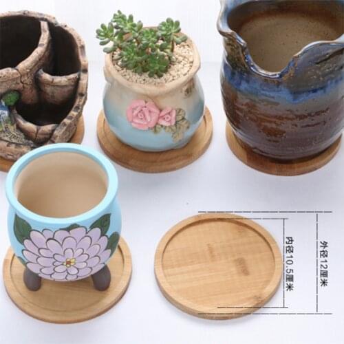 Wooden Round Square Bowl Plate Succulent Storage Tray Garden Decoration Home Decoration Crafts