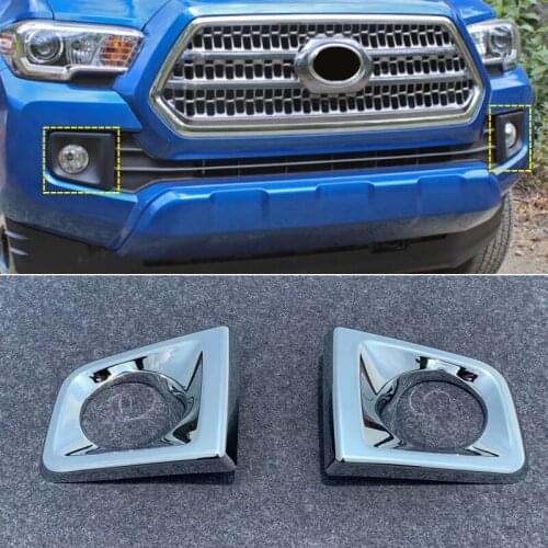 For Toyota Tacoma 2015-2017 2018 2019 Car Styling Accssories Front Fog Light Lamp Cover Trims Foglight Molding Garnish Protector