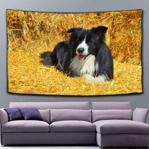 Doggie Tapestry Wall Hanging Tapestries Pug Husky Printed Blanket Table Cloth Dog Carpet Drop Shipping