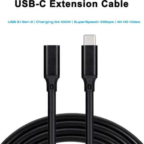 HD 4K 100W PD USB3.1 Type-C Extension Cable 5A 60Hz USB-C Gen 2 10Gbps Extender Cord For Macbook Nintendo Switch SAMSUNG Laptop