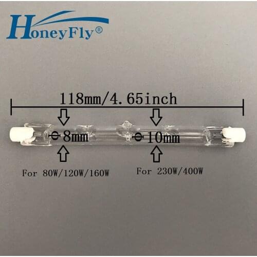 HoneyFly 5pcs J118 Halogen Bulbs Lamp Energy C 220V 80W 120W 160W 230W 400W R7S Double Ended Filament Flood Light Quartz Tube
