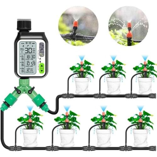 New Rainwater Induction Drip Irrigation System timer LCD Screen Auto Watering System Device Garden Outdoor Sprinkler Controller