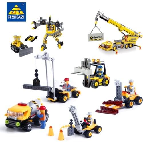 KAZI City Enginer Building Blocks Toys Truck Vehicle Car Model Educational Toy For Children Boy