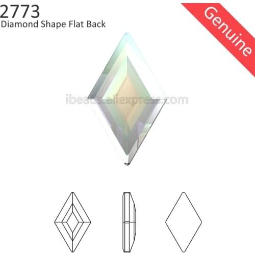4 Pcs) 100% Original Crystals from Swarovski 2773 DiamondShape Flat Back stone no hot-fix loose rhinestones for nail art