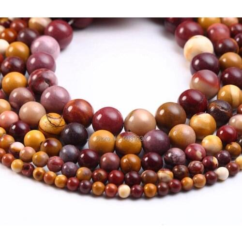Wholesale Mookaite Egg Yolk Natural Stone Round Loose Beads for Jewelry Making 4-12mm Pick Size DIY Bracelet Necklace