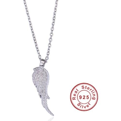 New Jewelry Design Sterling Silver 925 Zircon Cuban Feather Pendant Necklace Wholesale
