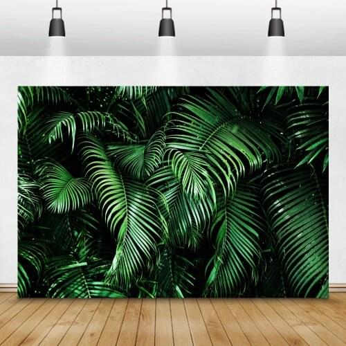 Laeacco Tropical Forest Green Plants Leaves Foliage Photography Backdrops Photographic Backgrounds Birthday Photocall Photozone
