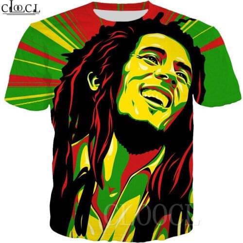 Summer T-shirt Jamaica Reggae Creator Bob Marley 3D Print Unisex Harajuku Mens Cool Hip Hop Tee Shirt Streetwear Tshirt Pullover