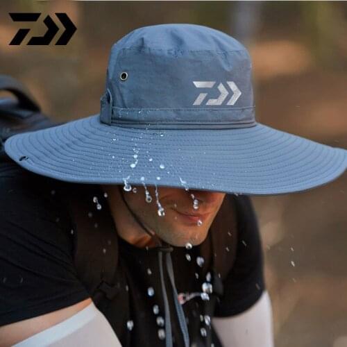 Daiwa Fishing Summer Men Sun Hat Outdoor 12CM Oversized Eaves Fishermans Hat Sunhat Men Summer Mountain Climbing Sun Hat