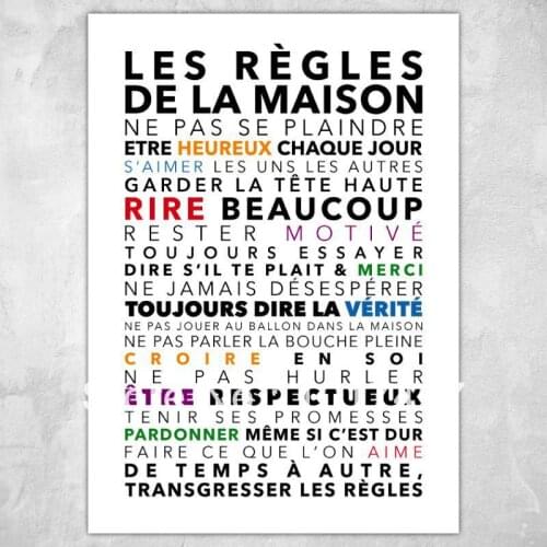 FASHION France Home rule wall decor decals home stickers art vinyl Murals LES REGLES
