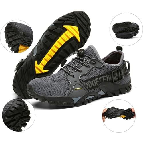 New Mesh Breathable Hiking Shoes Size 36-47 Mens Sneakers Outdoor Trail Trekking Mountain Climbing Sports Shoes for Male Summer