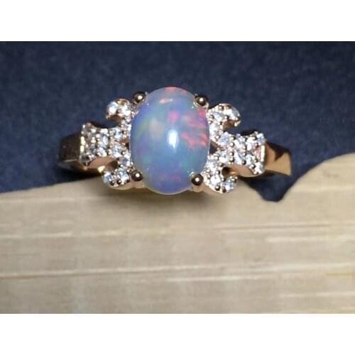 Natural Opal Changing Color Ring S925 Sterling Silver Fine Fashion Wedding Charming Jewelry for Women Free Shipping FSJewelry