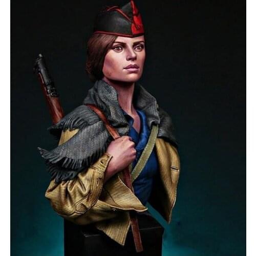 Unassambled 1/10 ancient warror woman officer bust Resin figure miniature model kits Unpainted