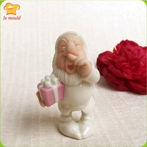 New Cartoon 3d Dwarf Silicone Mold DIY Aromatherapy Gypsum Resin Soap Candle Silicone Mould