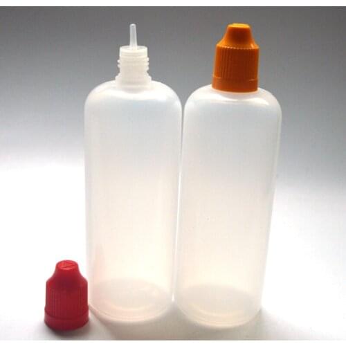 PE Bottle 120 ml Plastic Dropper Bottles With Childproof Cap and Long Thin Tip Empty E Liquid Bottle
