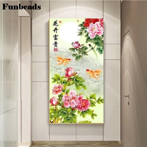 5D Full Square Diamond Painting Blossoming rich peony Diamond Mosaic picture of rhinestone round Diamond Embroidery FF4330