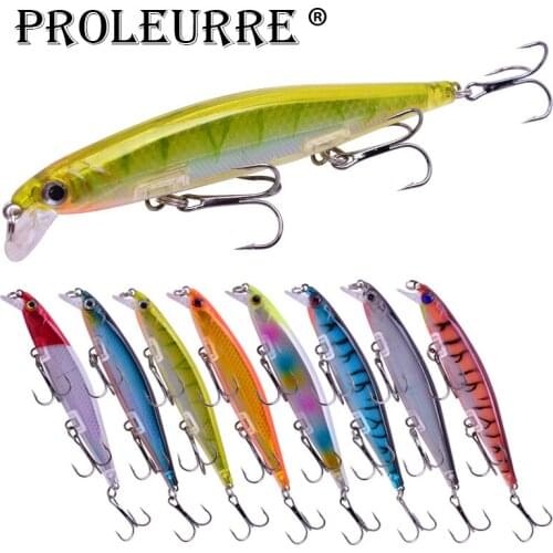 Proleurre 1pcs Minnow Fishing Lure 11cm 14g Fishing Wobblers Pesca Professional Artificial Laser Hard Bait Diving 0.2m-1m