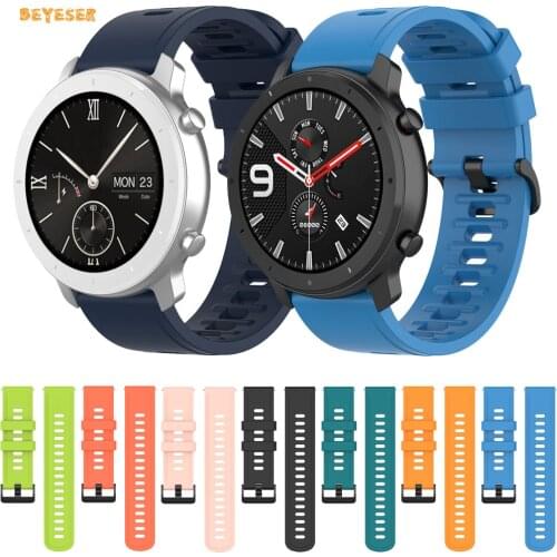 22/20mm Silicone Strap For Amazfit GTR 47mm/42mm Smartwatch Replacement Belt Breathable Watchband For Huawei GT2 Watch Wristband