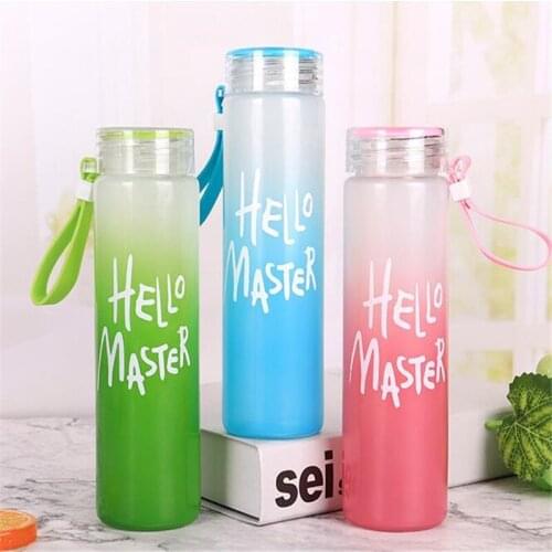 Luxury Gradient Colors Glass Water Bottle Portable 500ml Tea Bottle Juice Shaker Bottle Adults Gifts Eco-friendly Camping Office