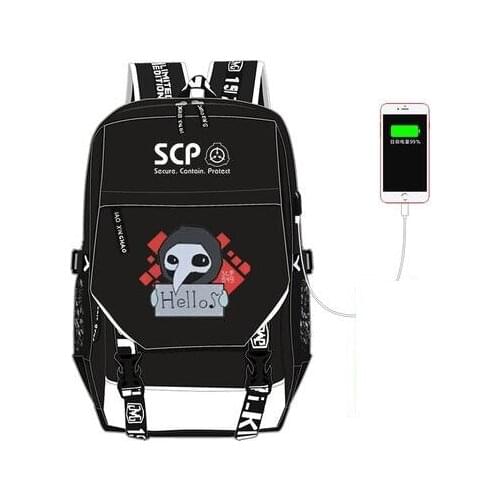 High-Q Unisex Anime Cos SCP backpacks student backpack unisex Special Containment Procedures Student Casual cosplay Backpack