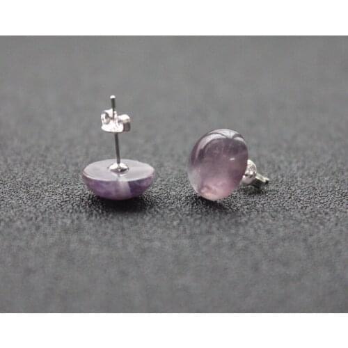 Water Earrings Natural Stone Earrings Dainty Jewelry Earrings Natural Stone Silver Plated Hanging Rounds A Pair /bag HE1007