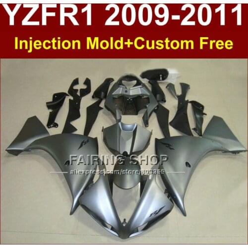 Gray fullset motorcycle fairings for YAMAHA YZFR1 2009 2010 2011 Injection mold YZFR1 09 10 11 12 R1 bodywork YZF1000 R1+7Gifts
