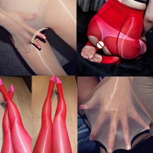 High Waist Oil Shiny Tights For Women Lingerie Hot Ultrathin Gloss Sexy Pantyhose Sheer Nylon Bling Stockings Medias