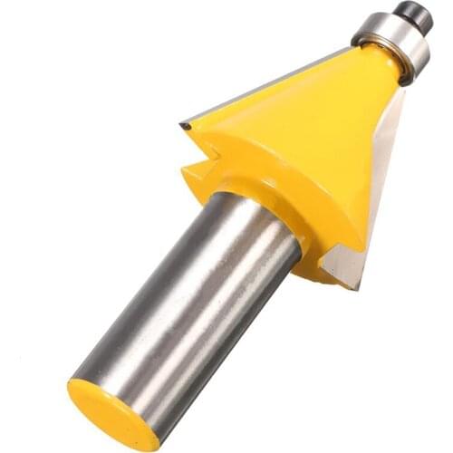 1pc Chamfer & Bevel Edging Router Bit 1/2'' Shank 22.5 Degree Carbide Router Bit For Woodworking Cutter