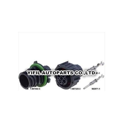 50sets/lot 4 Pin 1-967325-3 Auto Sensor plug waterproof Electrical Wire connector with sheath for Car,oil exploration,railway