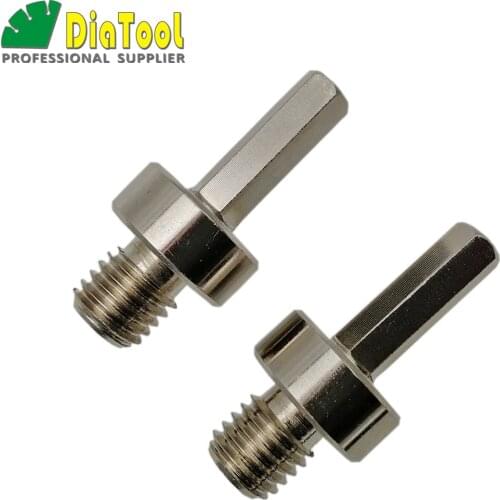 SHDIATOOL 2pcsThread Adapter Converter M14 Male Thread To 3/8 Hexagon Shank For M14Core Bits Fitted On Hand Drill Electric Drill