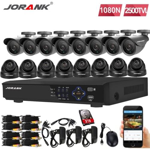 AHD CCTV System 16CH AHD 1080N CCTV DVR Kit HDMI 1080P SONY 1500TVL IR Cameras Security System 16 channel CCTV NVR 2TB HDD