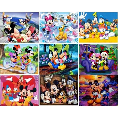 5D DIY Diamond Painting Disney Mickey Mouse Series Mickey Minnie All Diamond Diamond Children Embroidery Interior Decoration