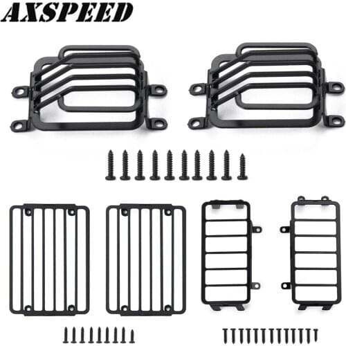 AXSPEED TRX6 Metal Front Rear Light Cover Protective Shell Tail Light Guards Grille for 1/10 RC Crawler Traxxas TRX-6 Parts