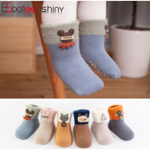 Childrens Thick Socks for 0-3years Baby Infant Baby Floor Soft Socks Terry Doll Winter Socks Non-slip and Breathable