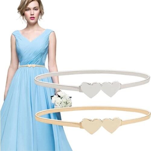 Elastic Female Belts Luxury Women Waist Belt Ladies Girls Dress Stretch Belt Heart Shape Cummerbunds cinturones para mujer