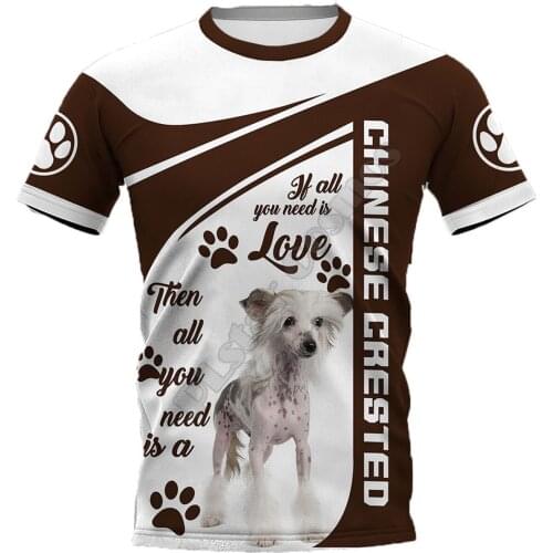 PLstar Cosmos Chinese Crested 3D Printed t-shirt Harajuku Streetwear T shirts Funny Animal Men For Women Short Sleeve 09