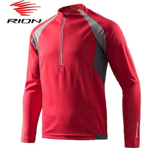 RION Men Long Sleeves Cycling Jersey Road Bike Tops MTB Jersey Spring Winter Mountain Bicycle Jersey Ciclismo Maillot