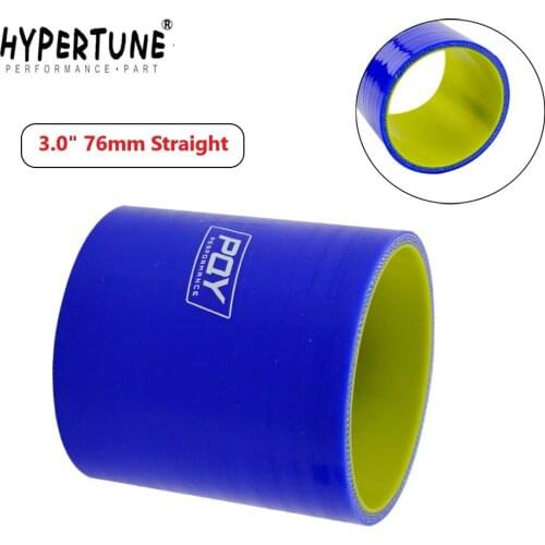 Hypertune - 3.0" 76mm Straight Silicone Intercooler Turbo Intake Pipe Coupler Hose Blue&yellow HT-SH0030-QY