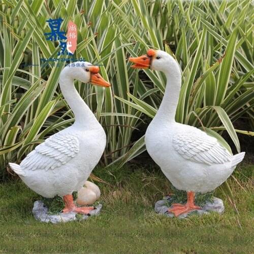 2pcs/set Artificial Duck Special Animal Ornament Living Room Courtyard Garden Outdoor Pool Decoration