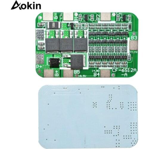 Aokin 6S 15A 24V PCB BMS Protection Board For 6 Pack 18650 Li-ion Lithium Battery Cell Module Battery Accessories