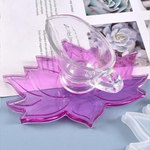 Crystal Epoxy Resin Mold Lotus Coaster Tray Cup Mat Casting Silicone Mould DIY Crafts Jewelry Decorations Making Tools
