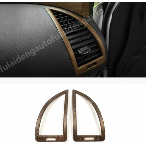 For Nissan Armada Patrol Y62 2017-2020 ABS Wood Grain Inner Dashboard Side Air Condition Vent Cover Trim Car Accessories