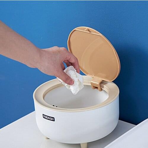 Creative Mini desktop multifunctional dustbin household accessories dustbin with lid Nordic style living room office