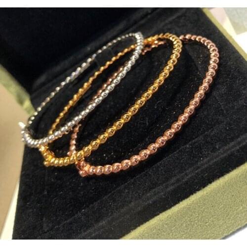 Fashion 925 Sterling Silver party Jewelry small bead bangle bead ball bracelet sign marked letter logo famous brand jewelry