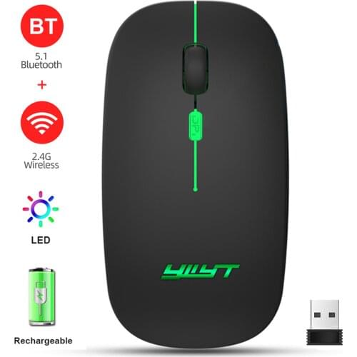 Wireless Mouse Laptop Gaming Mice 1600dpi 4 Buttons Pc Mouse Led Lights Rechargeable Mouse