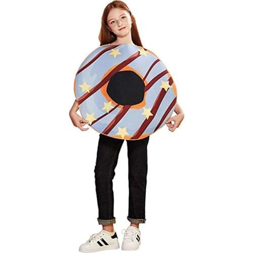 New Arrival Foods Carnival Party Donuts Cosplay Halloween Costume For Kids Doughnut Birthday Christmas Fancy Dress Purim Outfit
