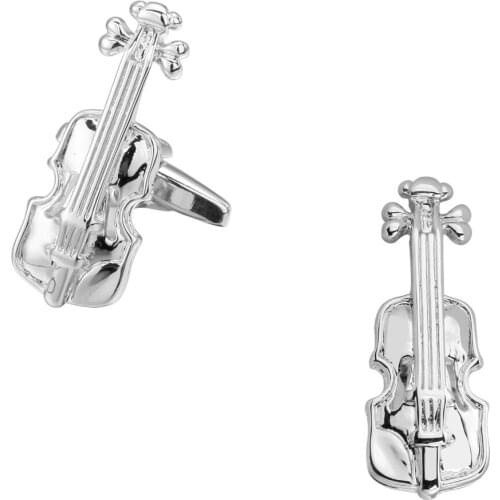 The new mens jewelry fashion music instrument Silvery Cufflinks French Violin shirt cuff links wholesale and retail