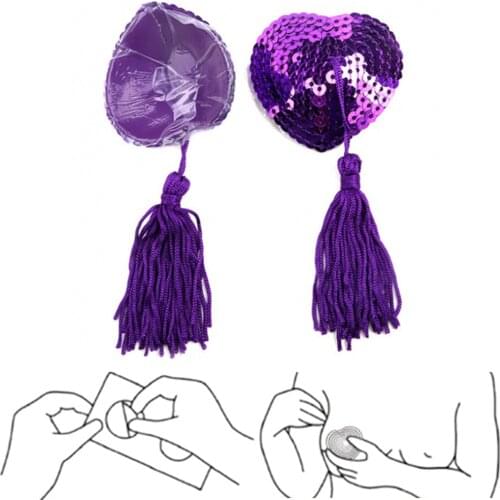 New Nipple Stickers Sexy Nipple Covers With Tassels Heart Shape Pasties Sex Product Chest Stickers Sex Toys For Women Lingerie