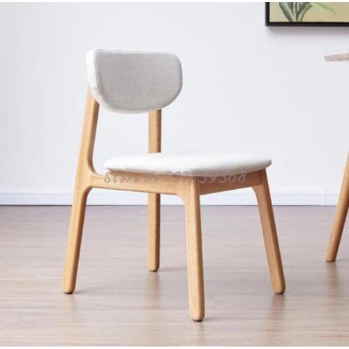 Solid wood dining chair nordic oak soft backrest desk chair modern minimalist leisure chair environmental protection furniture