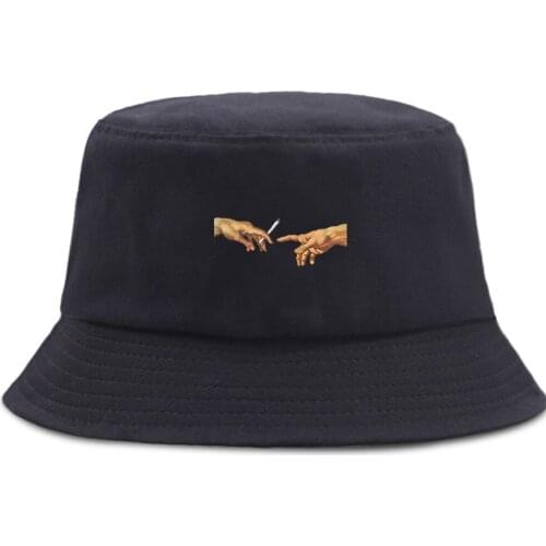 MICHELANGELO Printed Bucket Hat Summer New Outdoor Fisherman Cap Foldable Unisex Fishing Sun Caps Sunscreen Panama Beach Hats